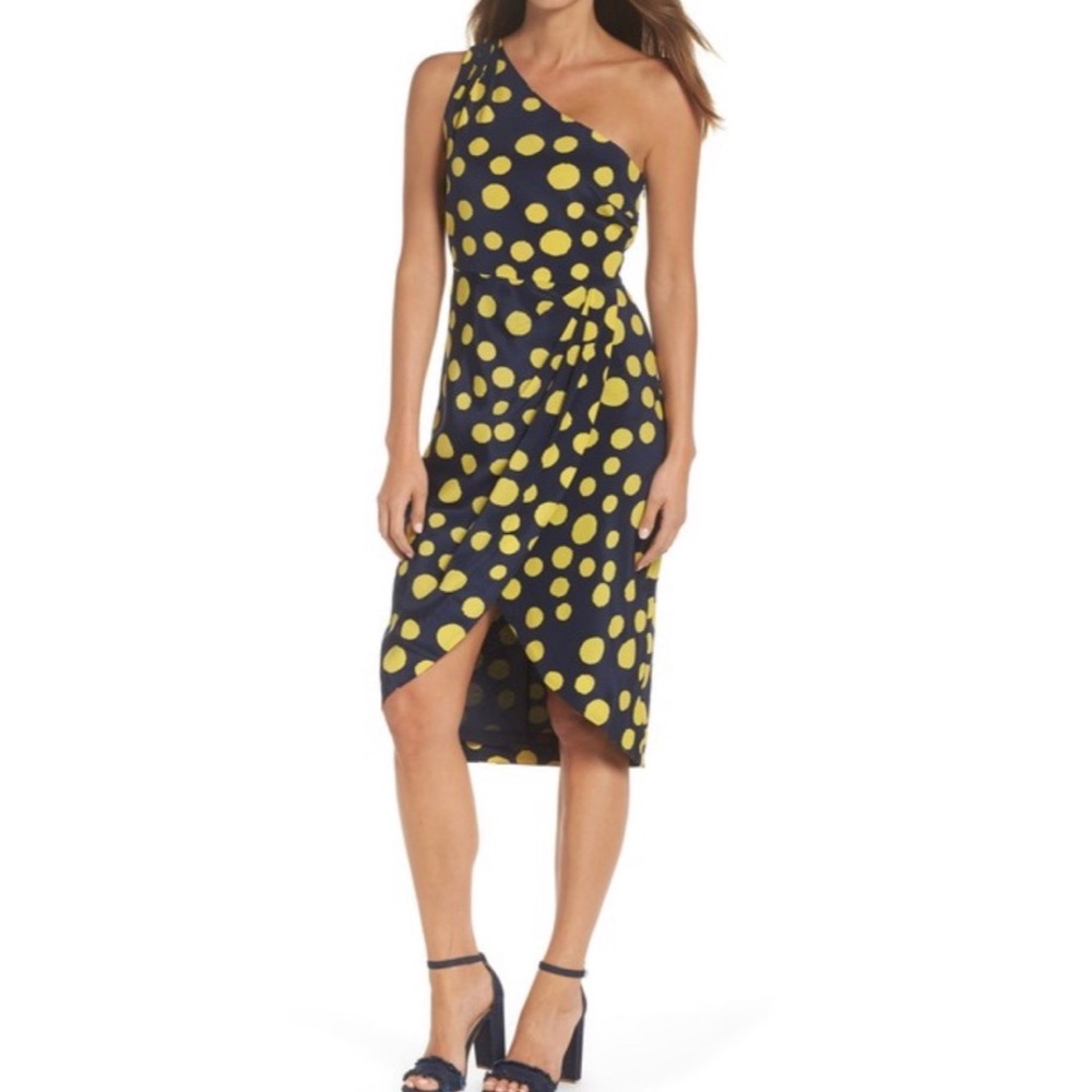 J. Crew Polka Dot One Shoulder Silk Dress NWT
